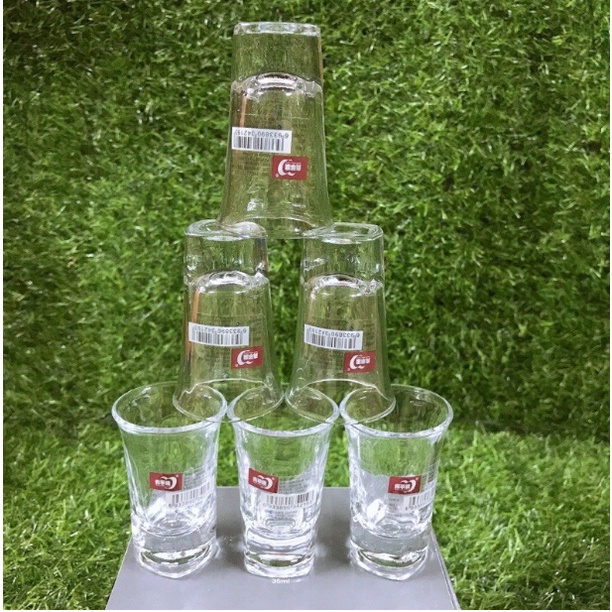 Bộ 6 Ly uống rượu loại cốc cao, dày 35ml (Ảnh thật)