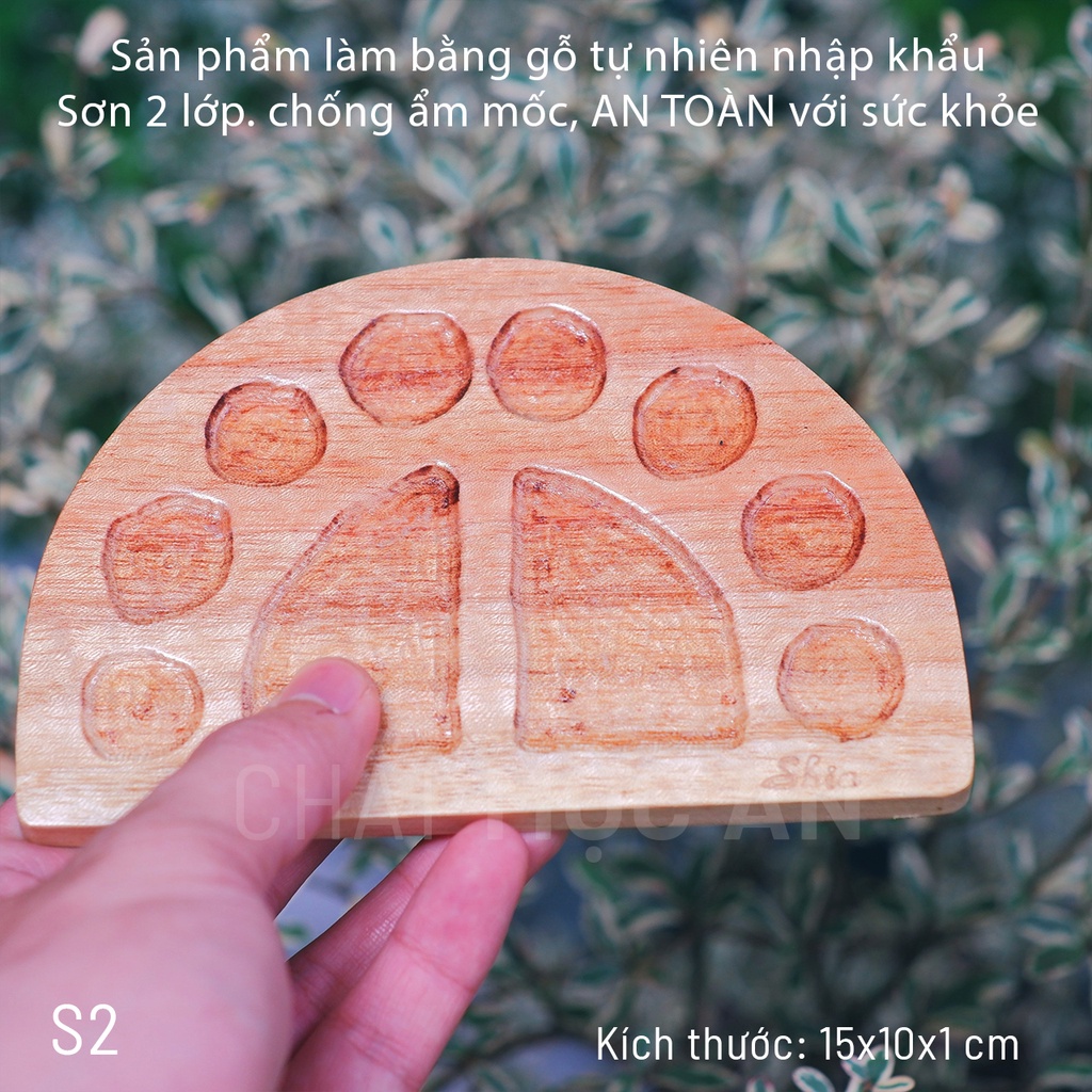 Khay Vẽ Gỗ, Khay Pha Màu Dùng Cho Màu Nước, Màu Acrylic Hàng Thủ Công Bền Đẹp