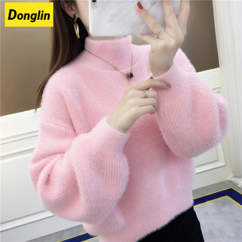 Áo Sweater Dệt Kim Lông Cừu Dáng Rộng Thời Trang Thu Đông Hàn Quốc Cho Nữ