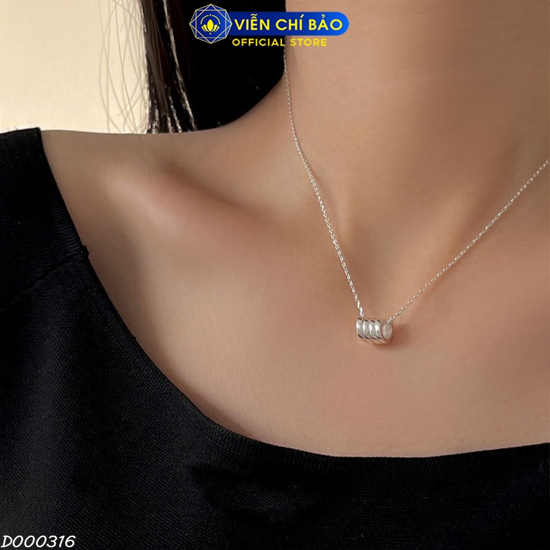 Dây chuyền bạc nữ xoắn cách điệu chất liệu bạc 925 thời trang phụ kiện trang sức Viễn Chí Bảo D000316