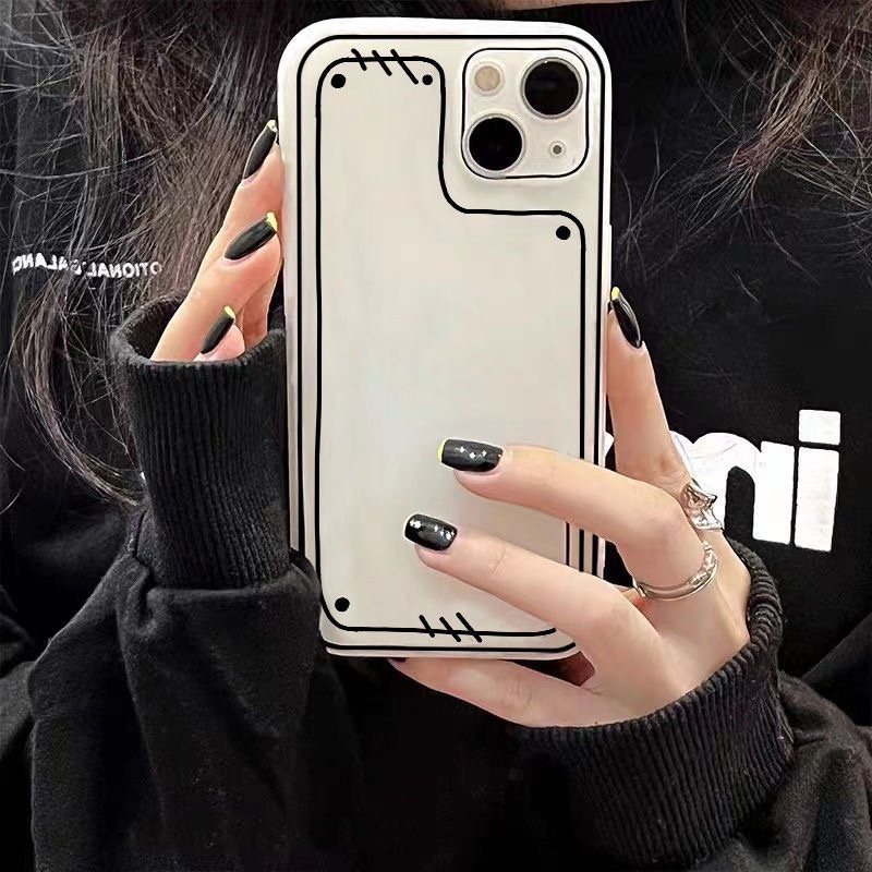 Ốp Điện Thoại TPU Mềm Họa Tiết Nhãn Hiệu Phác Thảo Cho iPhone 14 13 12 11 Pro Max XS XR X 8 7 Plus