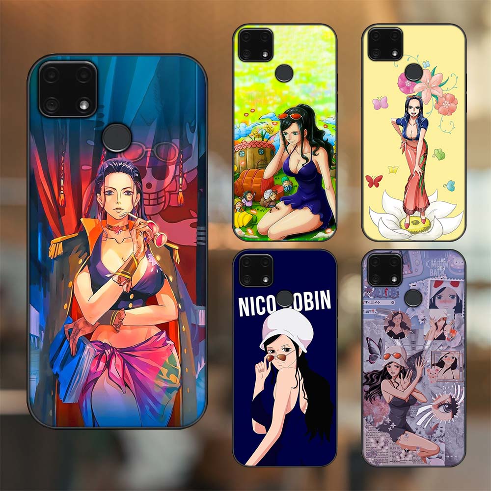 Ốp lưng Realme C25 viền đen in hình Nico Robin One Piece Đảo Hải Tặc