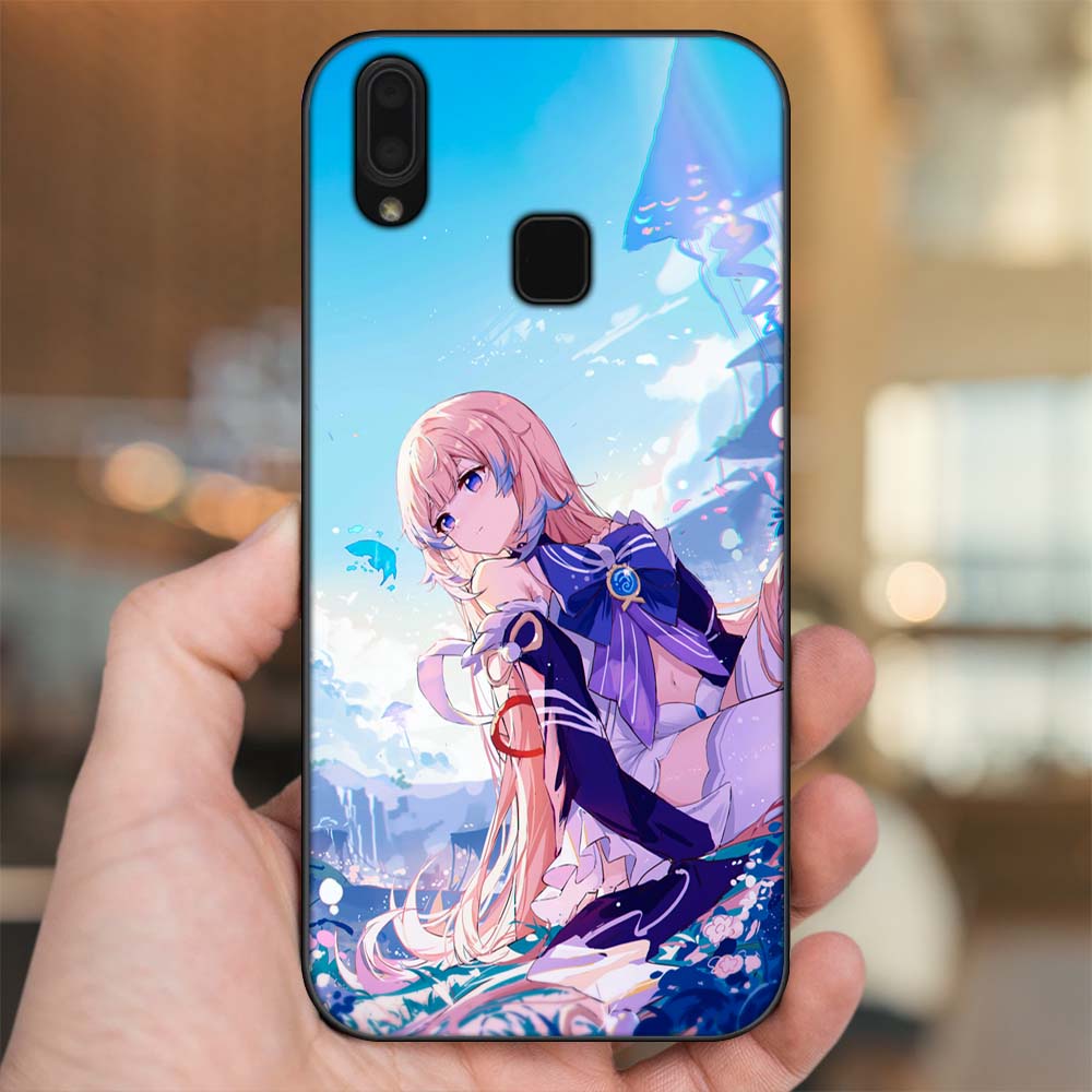 Ốp lưng Vivo Y91, Y95 viền đen in hình Sangonomiya Kokomi Genshin Impact