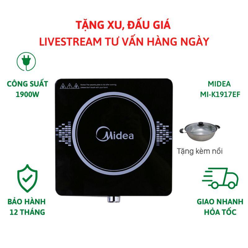 Bếp điện từ cơ Midea MI-K1917EF(R/G/B) - Nhiều màu, tặng kèm nồi lẩu, bảo hành chính hãng 1 năm
