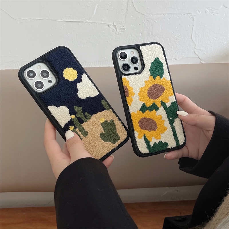 Ốp Lưng Thêu Họa Tiết Dành Cho Điện Thoại iPhone 11 12 13 14 Pro max X XR XS 14Pro iPhone13