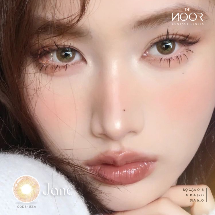 Jane - Kính Áp Tròng Nâu Sáng Tự Nhiên Như Mắt Thật - Chính Hãng Hàn Quốc - Bảo Hành 1 Tuần - DeNOOR
