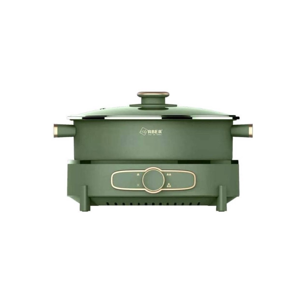 Nồi lẩu điện đa năng Arber dung tích 6 lít HH5.5LGREEN hàng chính hãng bảo hành 12 tháng
