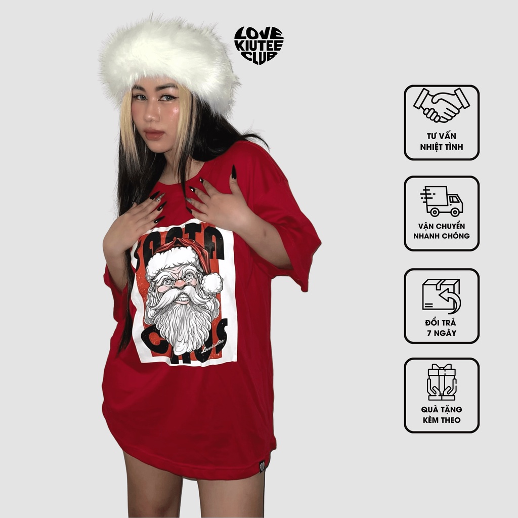 Áo thun giáng sinh Santa nữ Oversize Noel LOVEKIUTEE