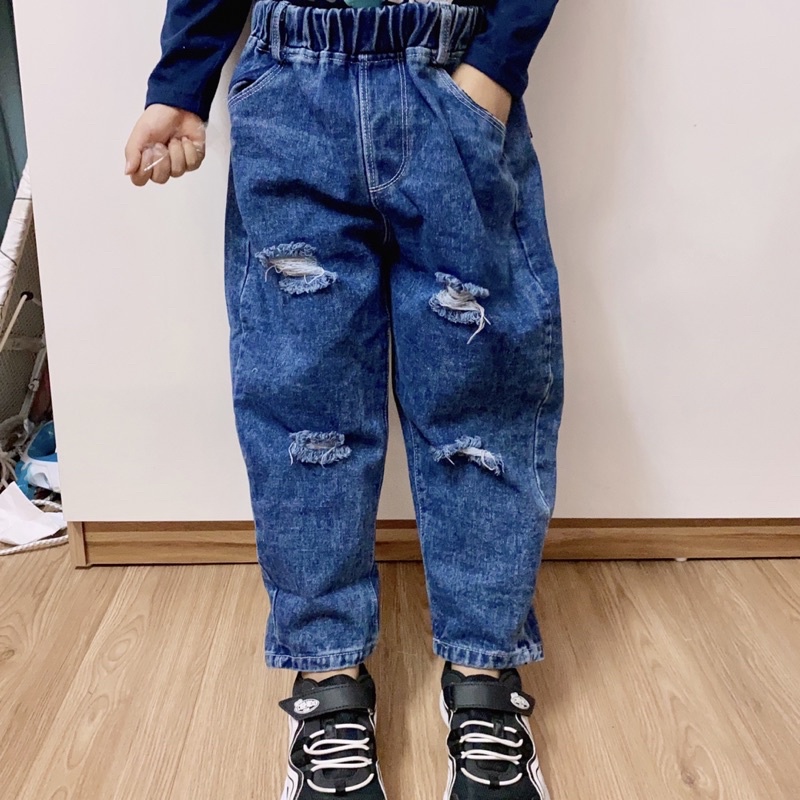 Quần jean dài bé trai baggy bé gái