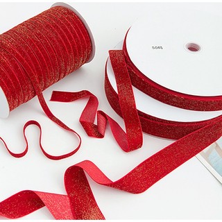 Cuộn Dây Ruy Băng Lụa Đỏ Dùng Gói Quà Thủ Công DIY