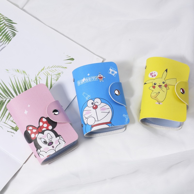 Ví Đựng Thẻ Đa Năng Cỡ Lớn In Hoạt Hình Doraemon Pikachu Dễ Thương Cho Nam Và Nữ