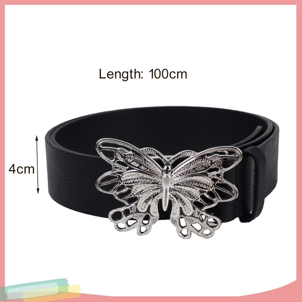 Thắt Lưng Nữ Màu Đen Trang Trí Hình Bướm Thời Trang