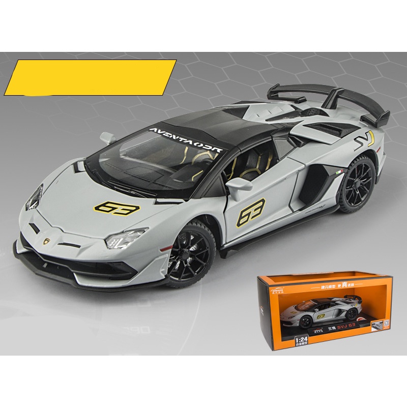Mô hình xe Lamborghini Aventador Svj63 đánh lái được full open, mui xe có thể tháo rời 1:24 Miniauto 8161