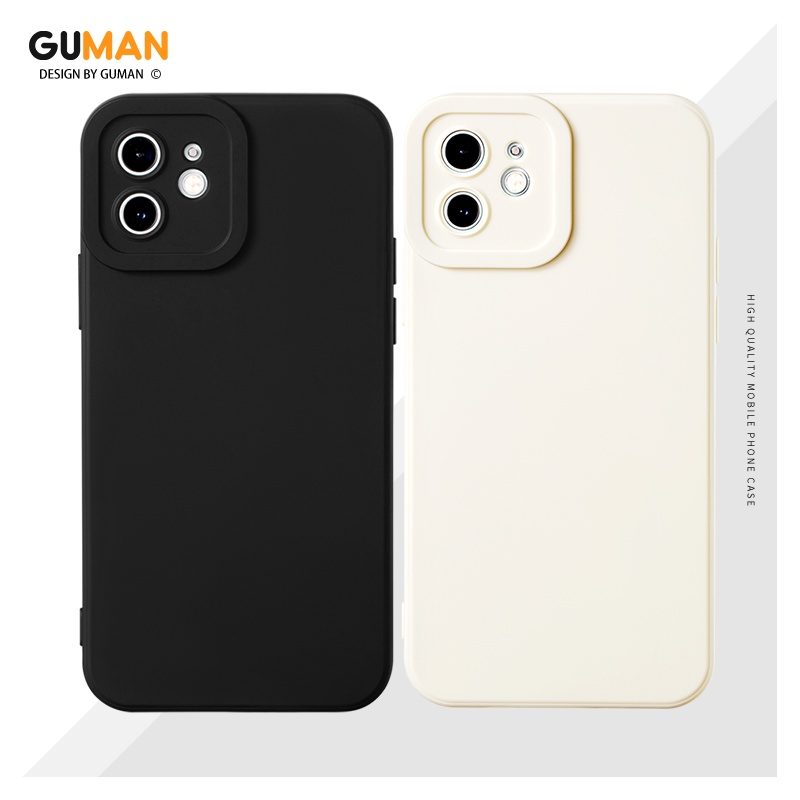 Ốp lưng GUMAN silicon mềm chống sốc viền vuông đen cho iPhone 14 13 12 11 Pro Max SE 2020 X XR XS 8 7 ip 6S 6 Plus kute XYM5