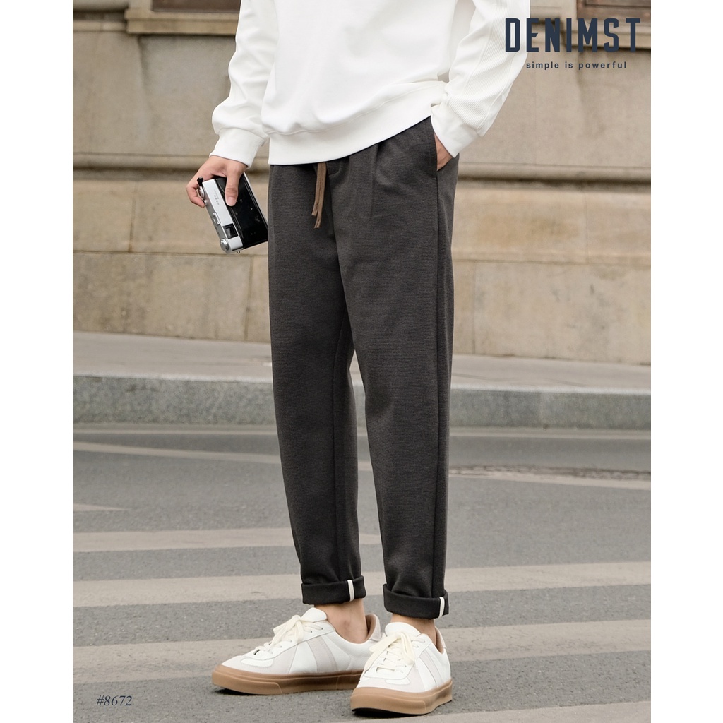 Quần dạ baggy DENIMST 8672, quần nỉ mix dạ form baggy đơn giản dễ phối đồ