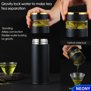 Bình nước giữ nhiệt mini có ngăn lọc trà và tách nước