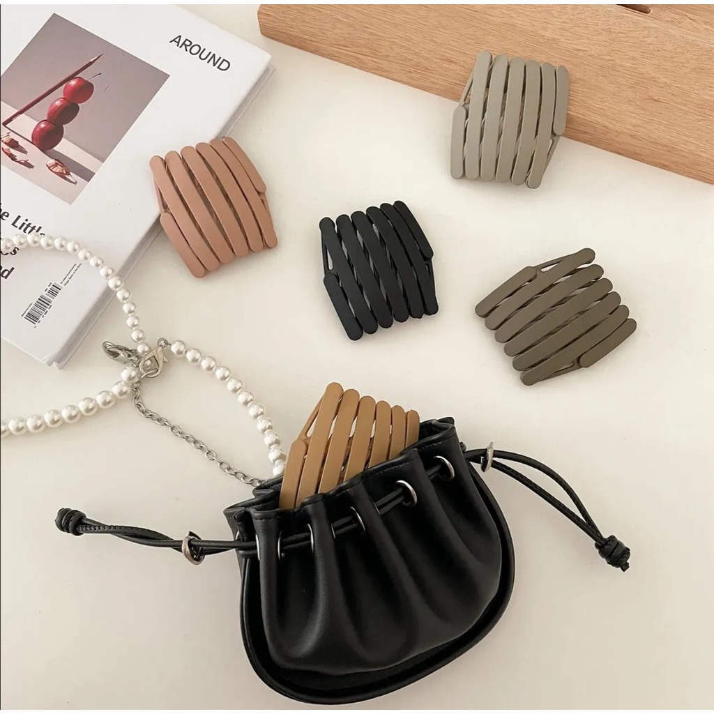 Bờm tóc, cài tóc bằng nhựa được gấp gọn co giãn, cài tóc nhựa bỏ túi siêu tiện lợi khi sử dụng - hqunh303 - H30