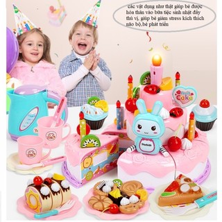 Bộ đồ chơi cắt bánh sinh nhật, đồ chơi bánh sinh nhật, bánh ngọt , bánh gato đồ chơi cho bé, trẻ em, thông minh , trí tu