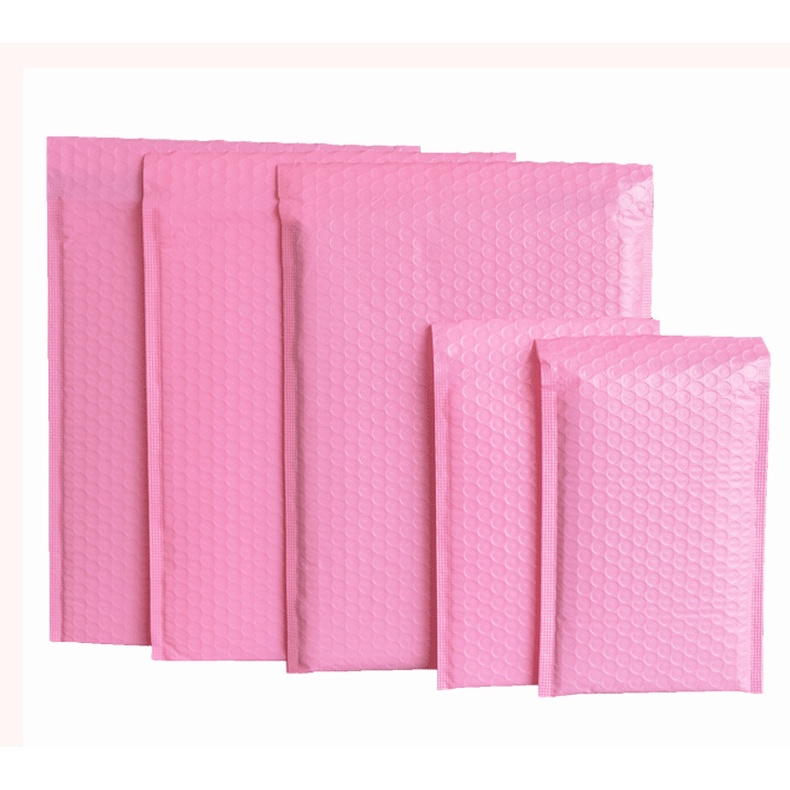 11x13cm - 50 Túi nilon Hồng Túi gói hàng chống sốc lót bóng khí niêm phong