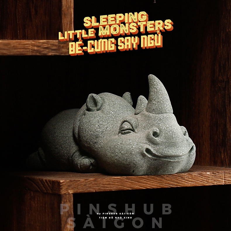 BỘ TƯỢNG GỐM TỬ SA TRANG TRÍ THÚ CƯNG SAY NGỦ SLEEPING LITTE MONSTERS 0937BRICKS