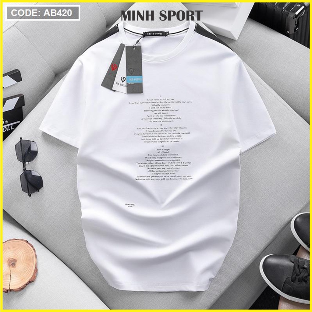 Áo Thun Nam Cổ Tròn Vải Cotton 100% In Chữ, Vải Mặc Mát, Thấm Hút Mồ Hôi Cực Tốt mã AO.68