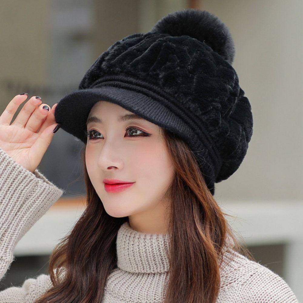 HS Mũ Lưỡi Trai Dày Dặn Ấm Áp Thời Trang