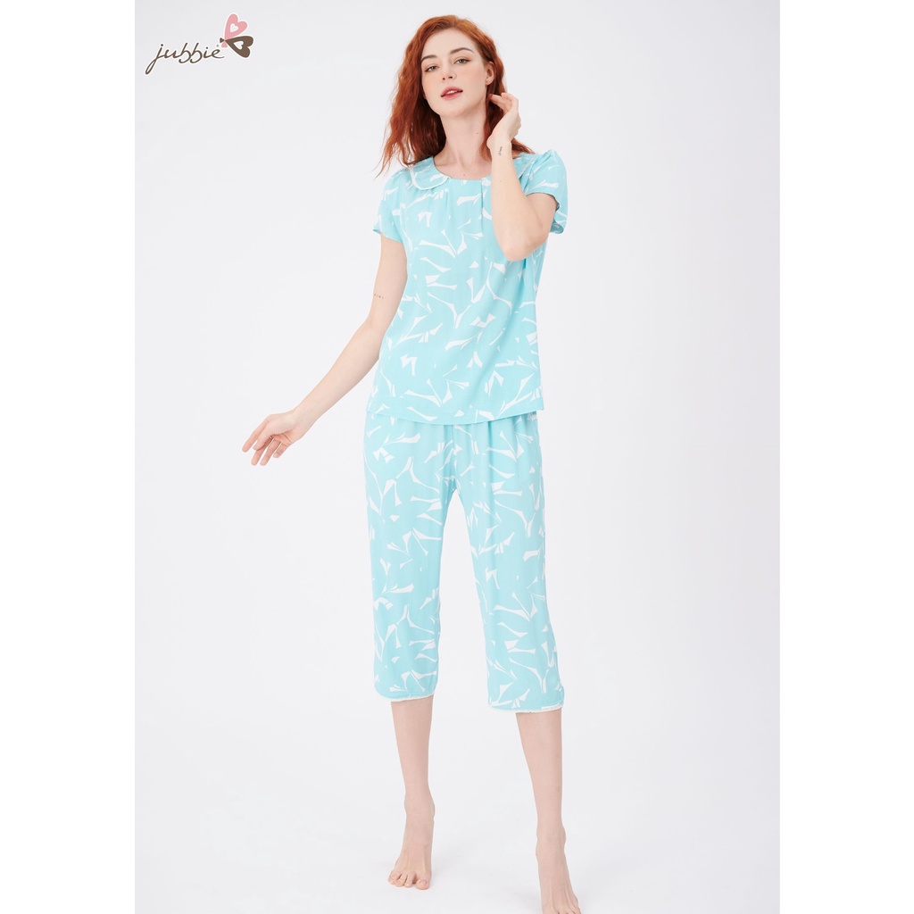Bộ lửng phối lá cổ viền ren mặc nhà JUBBIE 32405