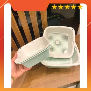 Bộ rổ nhựa kèm thau ecco 6 món 6 kích thước khác nhau cao cấp