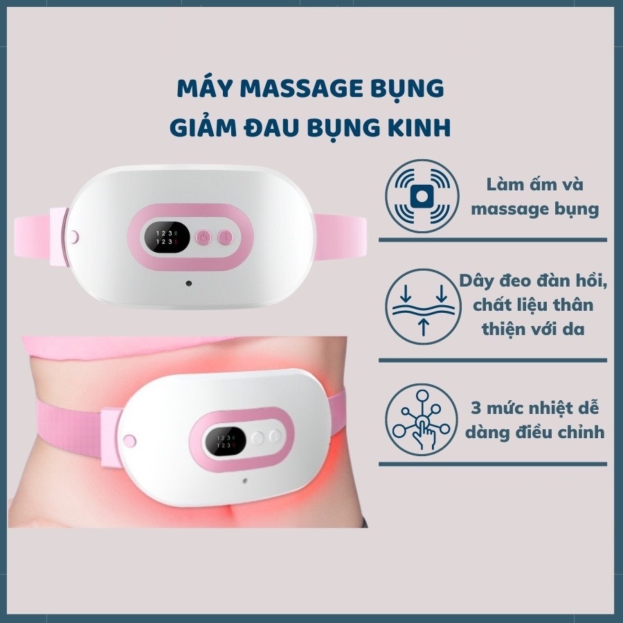 Máy massage làm ấm bụng, đai đeo giảm đau bụng kinh nguyệt, làm ấm tử cung cho phụ nữ đến kì bảo hành 12 tháng