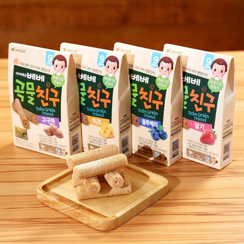 Bánh ăn dặm ngũ cốc Ivenet Hàn nhân kem thơm ngon cho bé từ 9 tháng