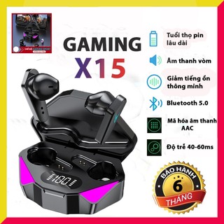 Tai nghe bluetooth 5.2 x15 pro, tai nghe gaming