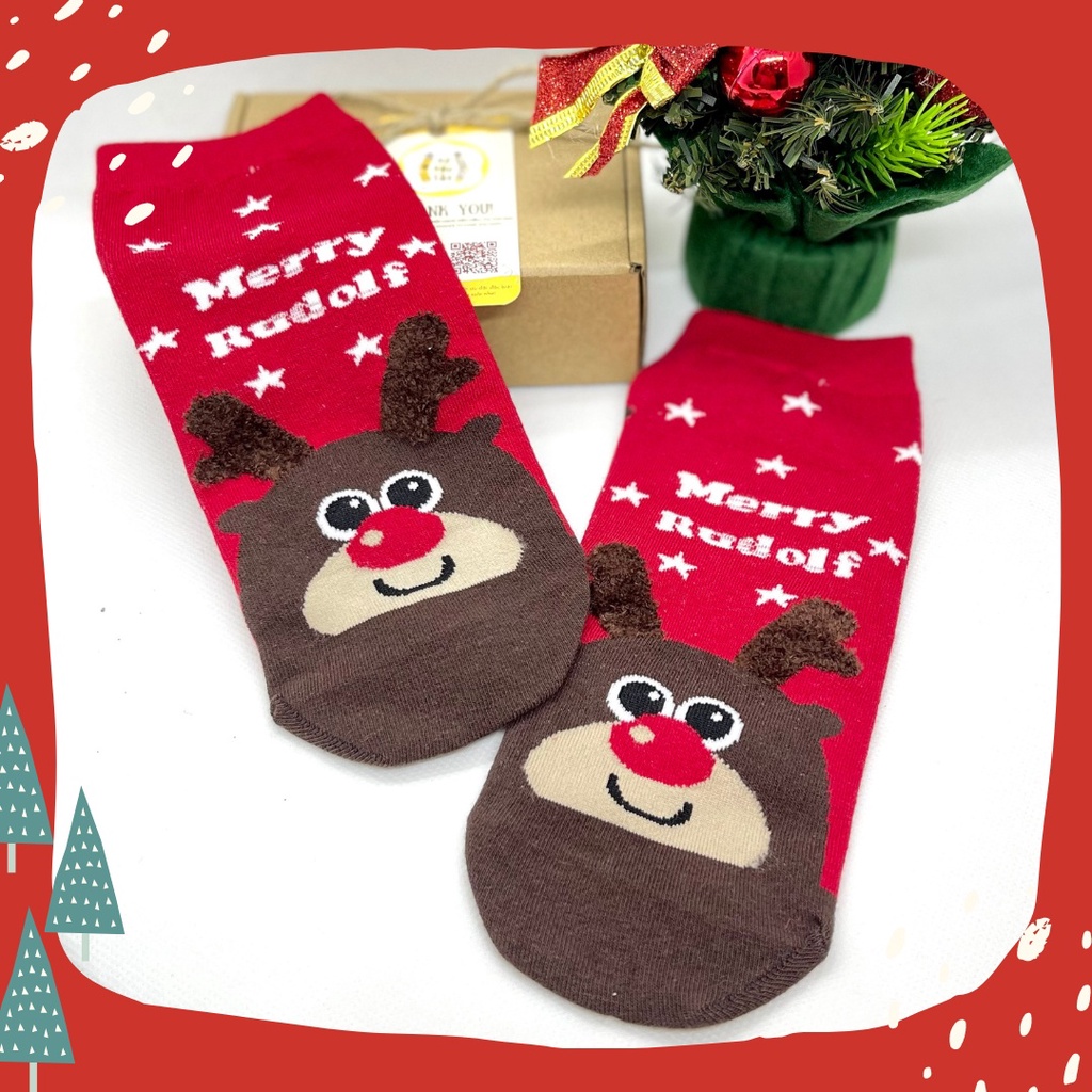 VỚ TẤT QUẢ CẦU GIÁNG SINH MẪU CỔ CHUN TRÒN (QUÀ TẶNG GIÁNG SINH)