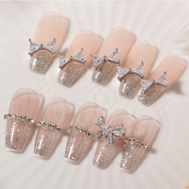 Set 2 Charm nơ đính móng tay, charm nail đính đá cao cấp, phụ kiện nail salon