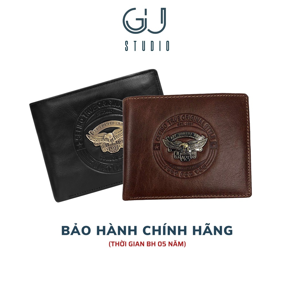 Ví da nam logo Đại Bàng - Bóp da Nappa được BH 05 năm có nhiều ngăn nhỏ gọn dáng bóp đứng được thiết kế sang trọng GUV21