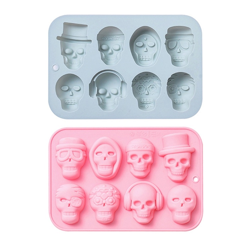 Khuôn Làm Bánh 8 Ngăn Hình Đầu Lâu Độc Đáo