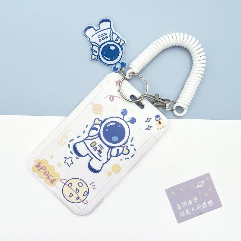 ⭐ iLado ⭐  Dây đeo bảng tên Thẻ tên phi hành gia Thẻ đeo tên dây đeo thẻ co rút dây lò xo dễ thương dây rút thẻ thẻ đeo học sinh bao đựng thẻ sinh viên Hoạt hình văn phòng phẩm giá sỉ