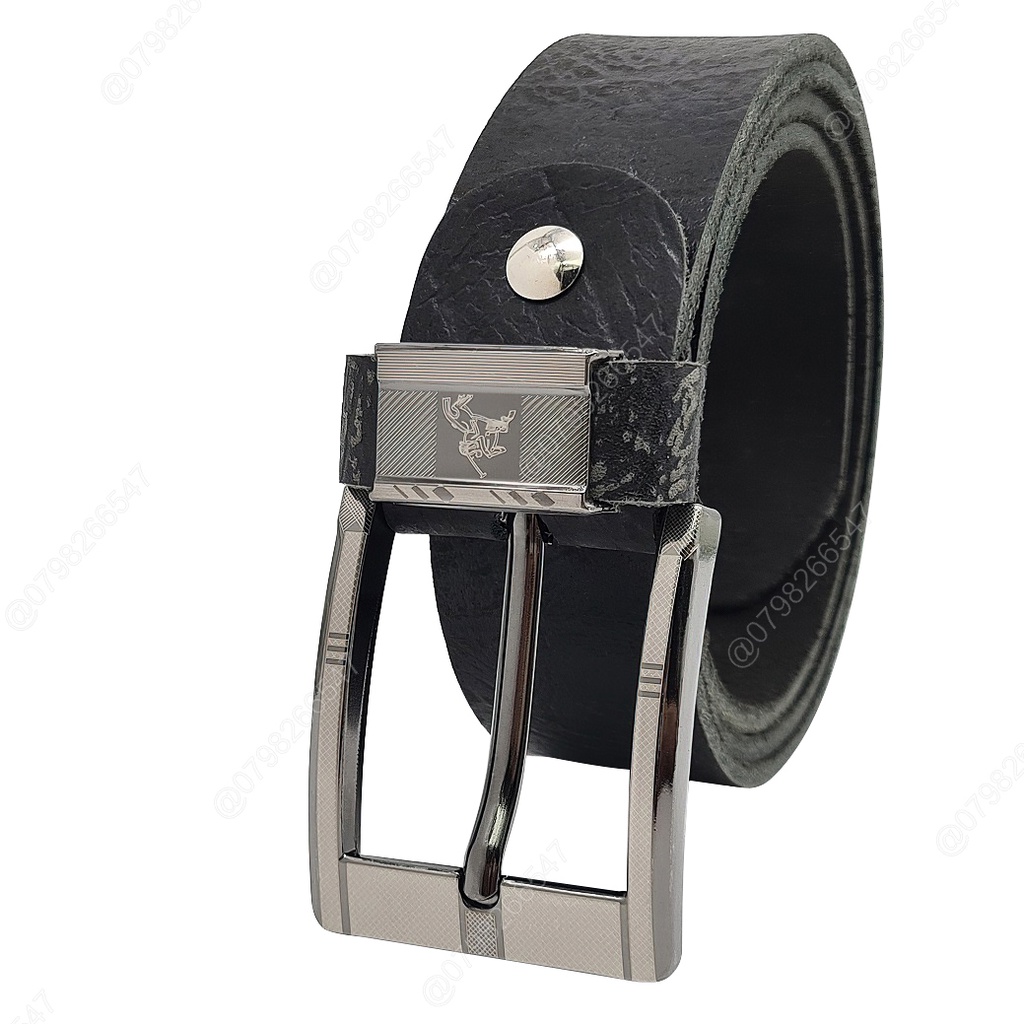 Dây nịt nam da bò thật bản thô DHM-138 | Đầu khoá kim nguyên khối màu trắng thời trang | Bảo hành 12 tháng