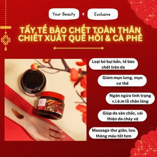 Tẩy tế bào chết toàn thân chiết xuất quế hồi và cafe của Nga