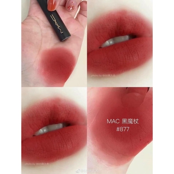 Son Mac Powder Kiss velvet blur slim 877 devotied to chili