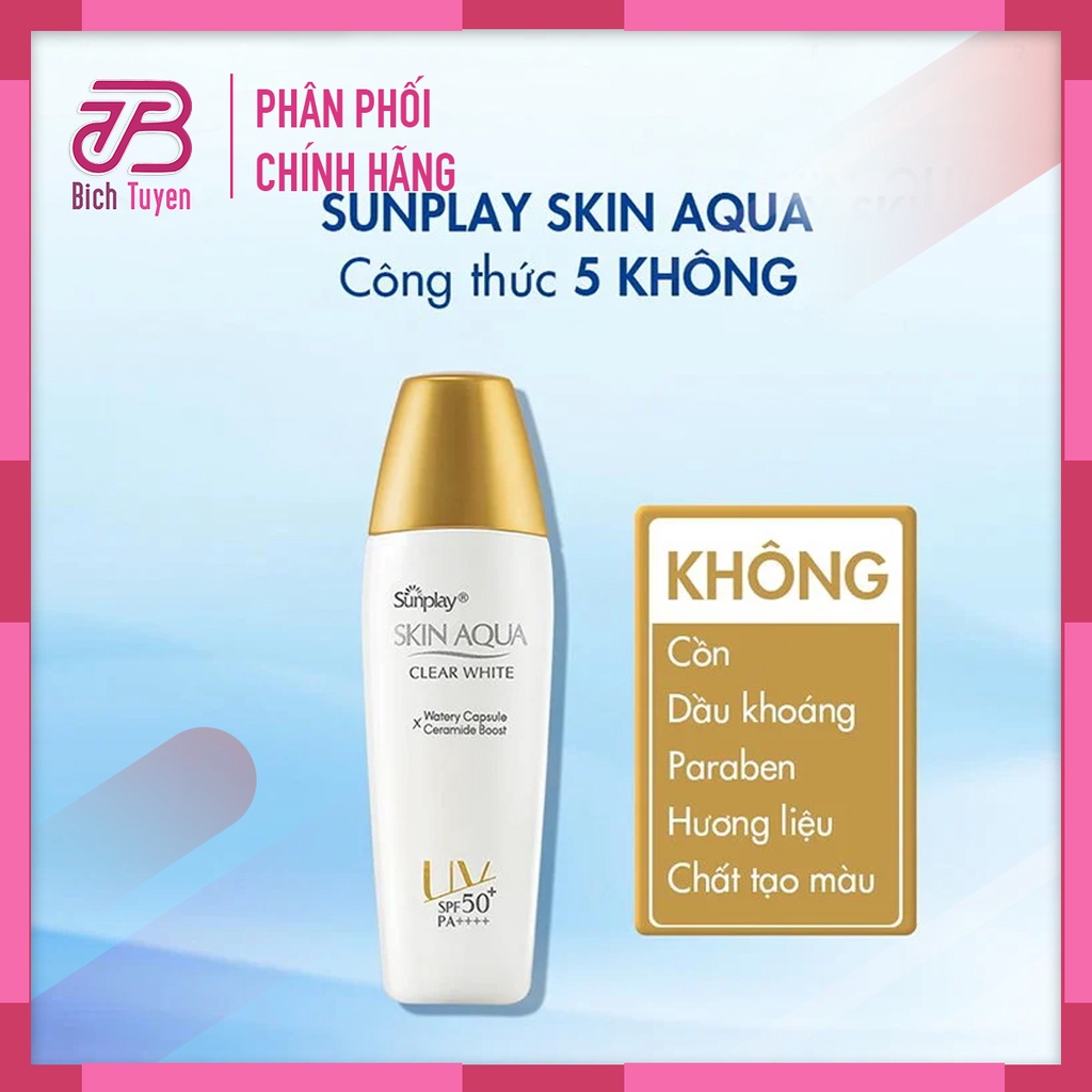 Sữa chống nắng Skin Aqua Clear White dưỡng da trắng mịn - kem chống nắng Skin Aqua Clear White BT Cosmetic SkinAqua