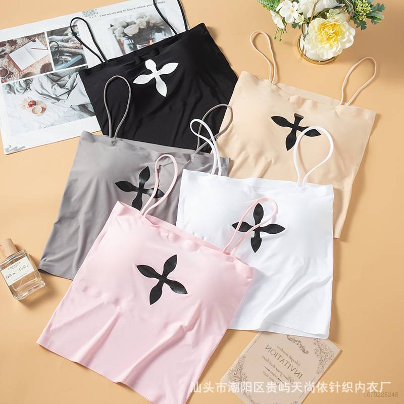 Áo Lót Lụa Lạnh Hai Dây Có Mút Đệm Ngực Bên Trong Ống Lưng Đẹp Dành Cho Bạn Nữ Mặc Ngoài