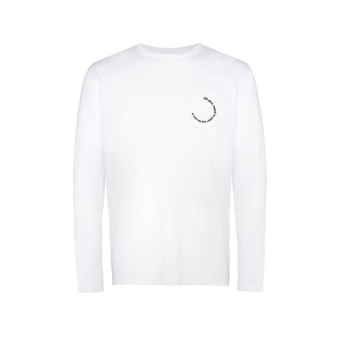 Áo thun Amand Circle Text Long Sleeve - White