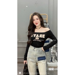 Áo kiểu td in chữ tay dài lye kiểu cách mới #hotgirl