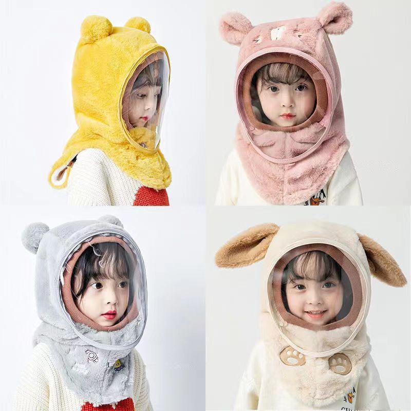 Mũ em bé mùa đông ấm khăn quàng cổ mũ có kính cho bé