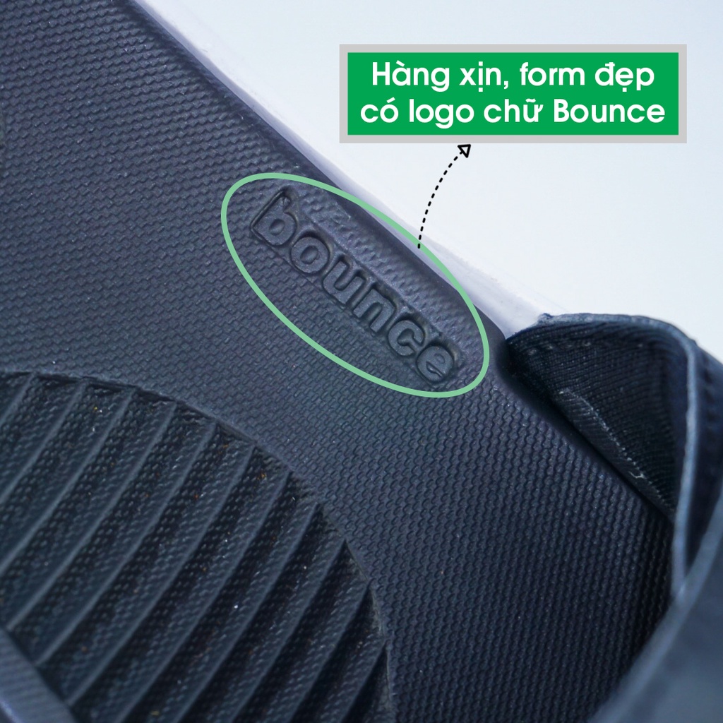 Dép nam quai ngang Alphabounce đen trắng - quai dán xé cực chất