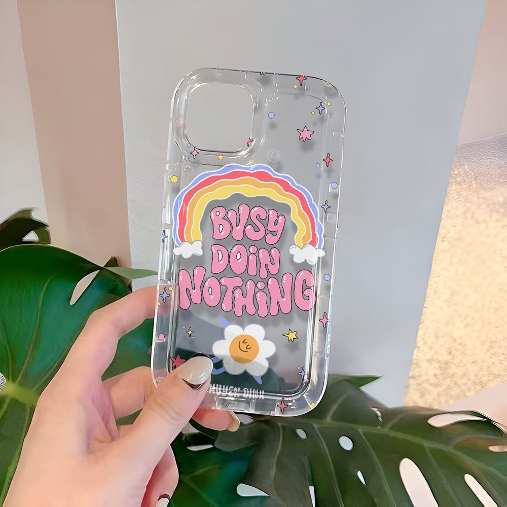 Ốp Điện Thoại Trong Suốt In Chữ Cầu Vồng Cho iphone 14promax 11 13 12 7Plus X XS Max