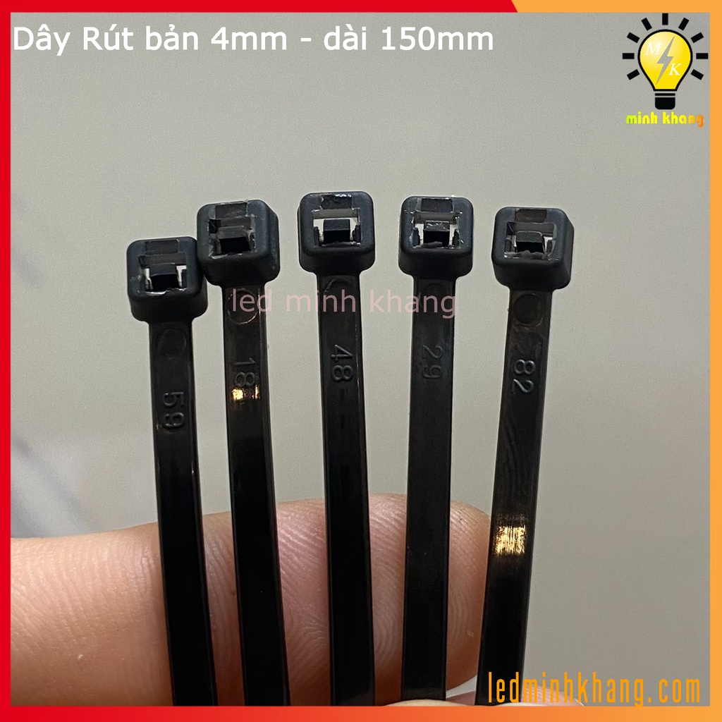 Dây rút nhựa, dây thít nhựa: Màu Đen