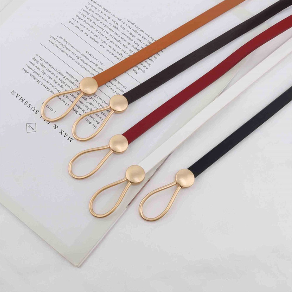 Thắt Lưng Da PU Màu Trơn Thắt Nút Phong Cách retro Pháp Đa Năng Y2K