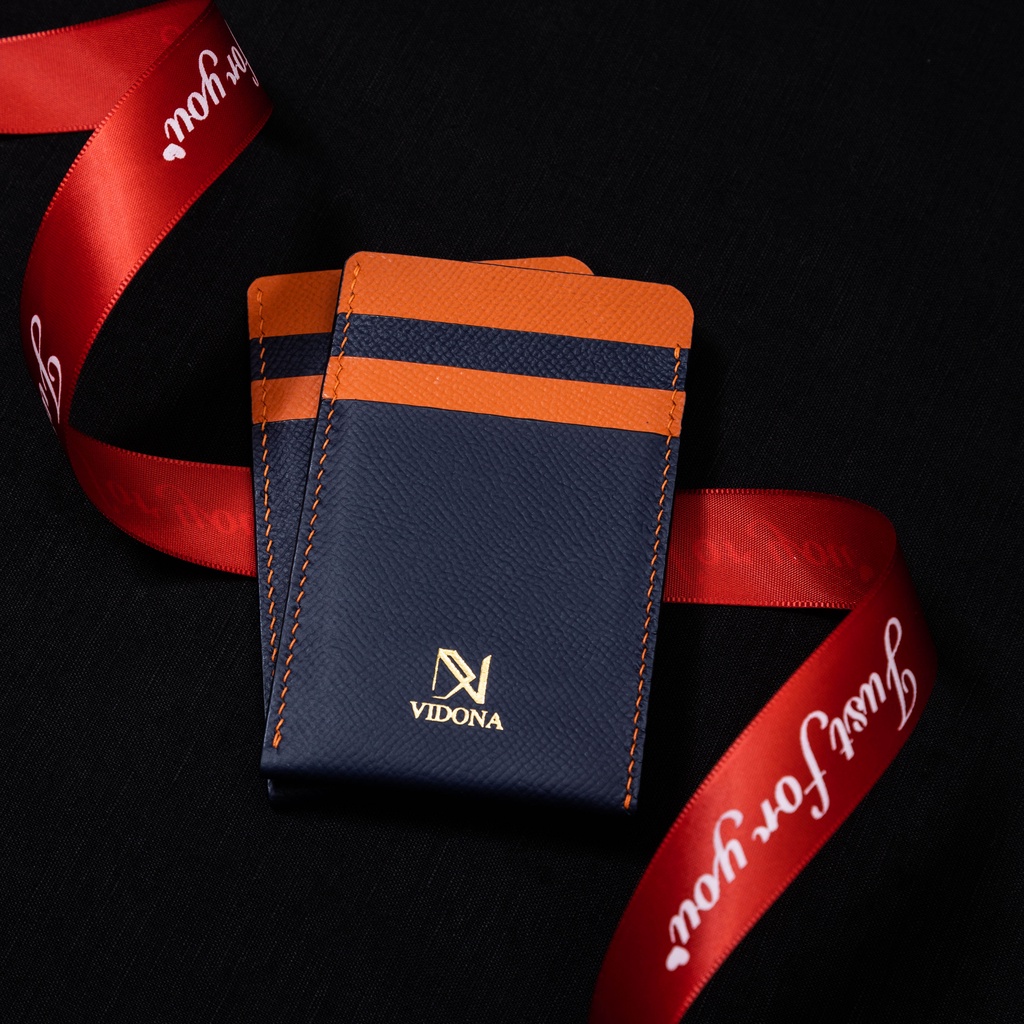 Ví mini da bò may thủ công