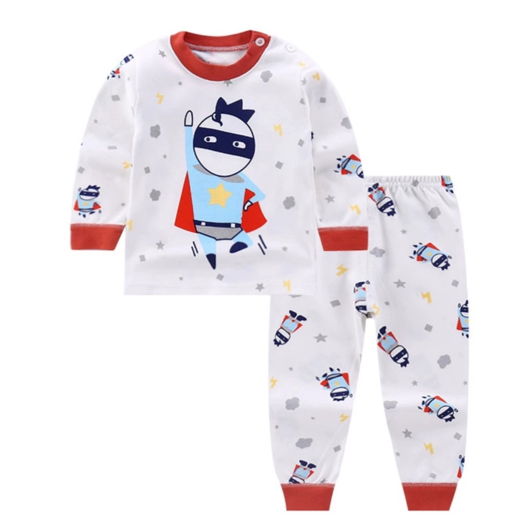 Bộ thu đông cho bé NINOKID1902 in hình ngộ nghĩnh cotton mềm và ấm, Bộ dài tay cho bé trai bé gái 1 2 3 4 tuổi